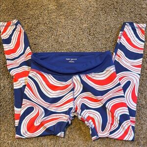 Tory Sport Red and Blue Swirl Leggings